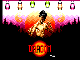 Dragon: The Bruce Lee Story title screen for Sega Master System